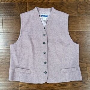 Vintage Pendleton Vest Womens 14 Purple Wool Herringbone Button Front Made USA